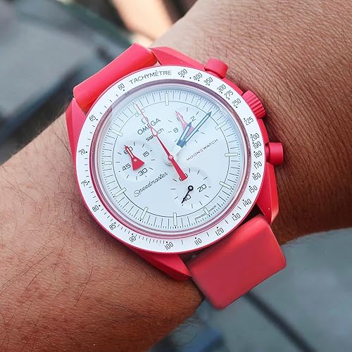 Miniatura 2 de Correa de reloj para Omega X Swatch Moonswatch Correa de reloj Speedmaster 20MM de liberación rápida de goma de repuesto