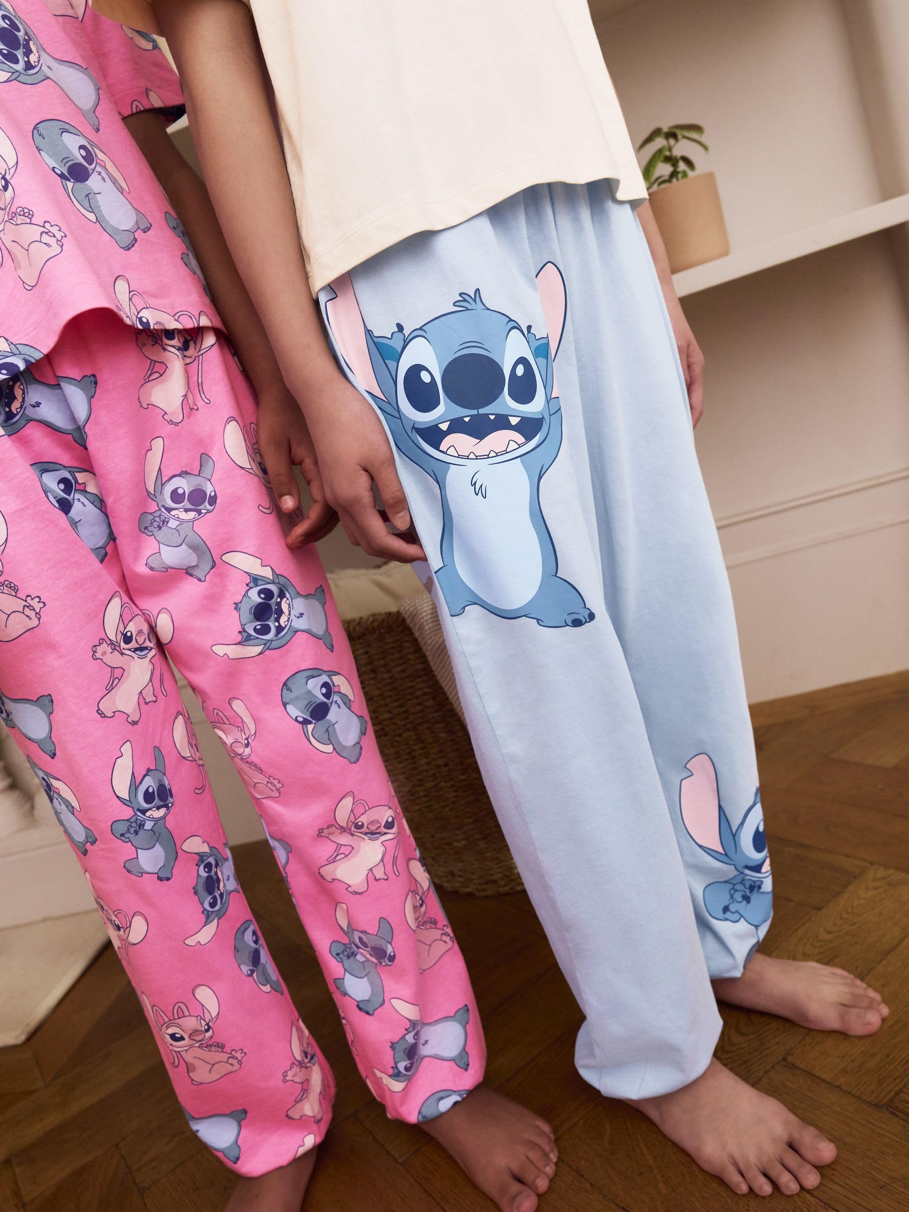 NEXT Młodsze dziewczynki Zestaw 2 par spodni od piżamy Lilo & Stich