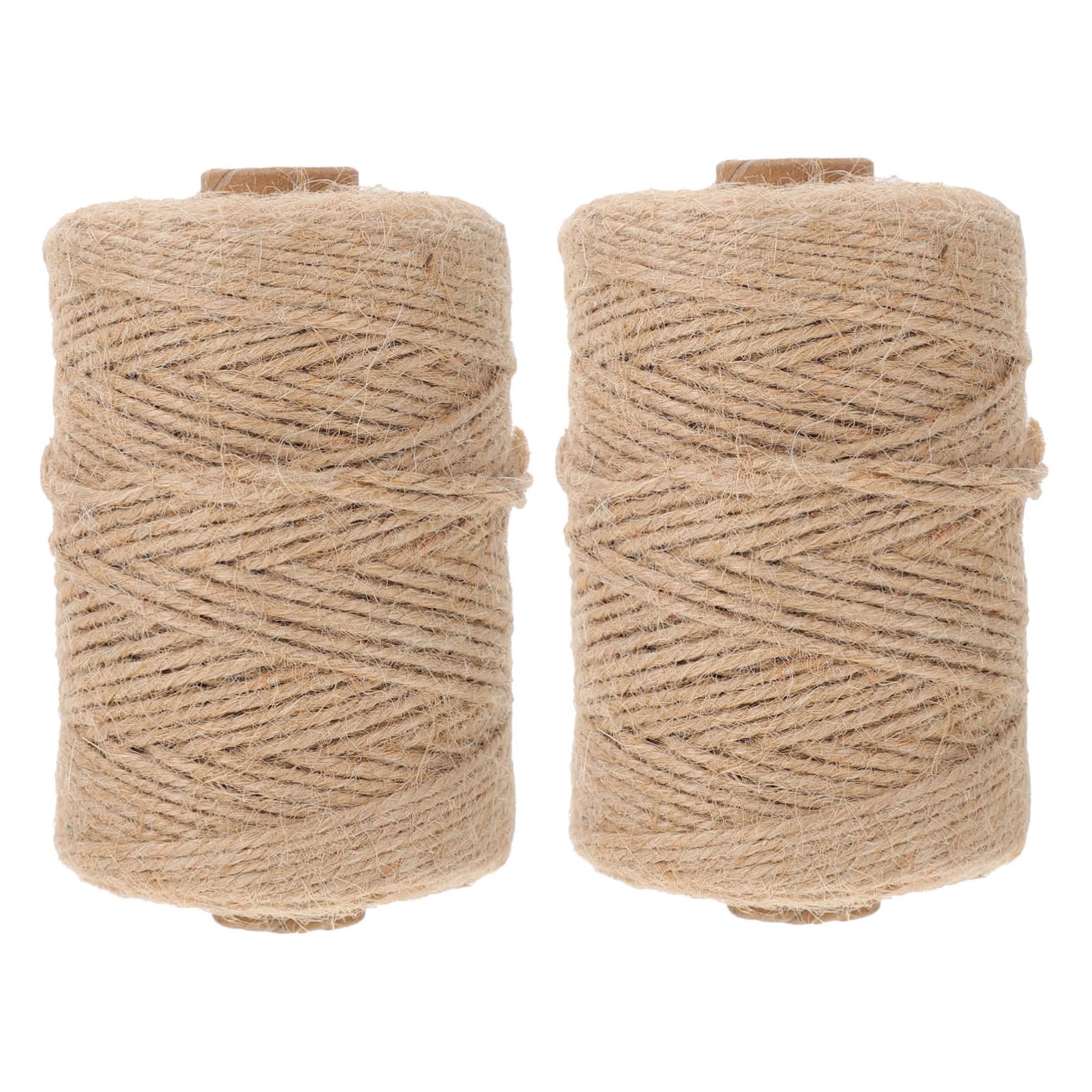 Corde jute naturelle en lot de 2 rouleaux pour artisanat et jardinage