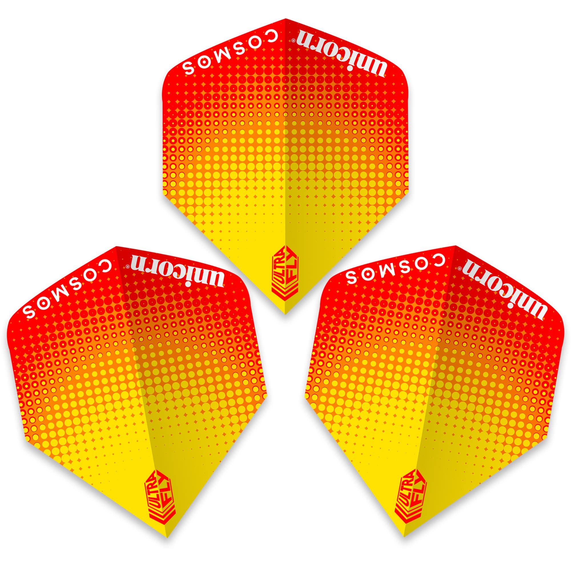 UNICORN Dart Shafts & Flights Set | Gripper 3 Cosmos | Durable Nylon | 3 Short or Medium Stems | 3 Big Wing or Plus Shape Flights