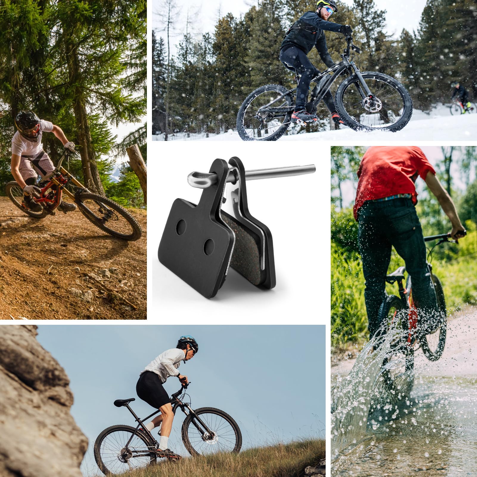 GlasFlength Klocki hamulcowe do Shimano B01S B05S 4 pary, ciche półmetalowe klocki hamulcowe o wysokiej wydajności MTB do M515 C601 M475 M495 M510 M575 M375