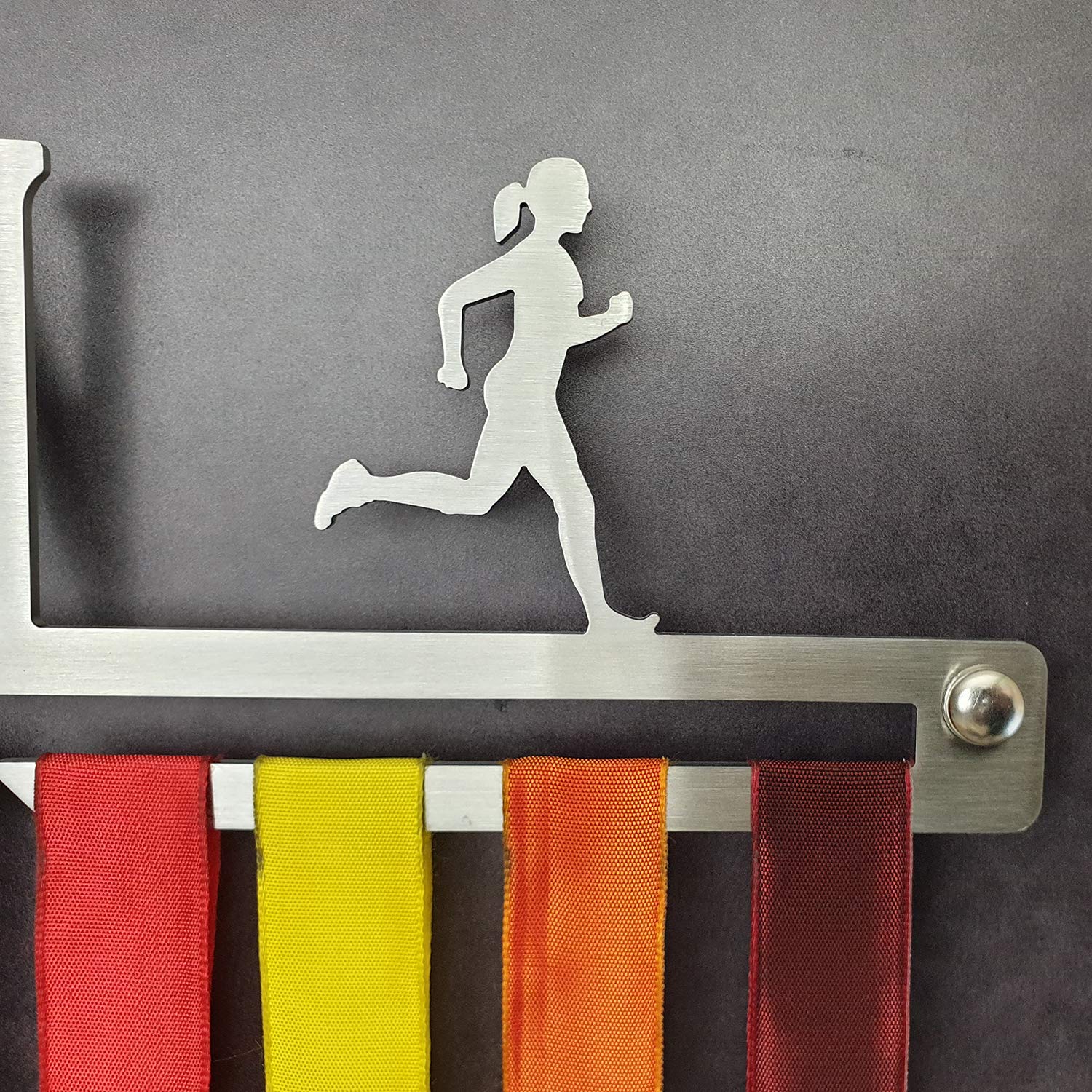 MEDALdisplay Born TO Run - Medagliere da Parete - Porta medaglie Running, Maratona, Corsa - Sport Medal Hanger - Display Rack - Acciaio Inox 100% Made in Italy by