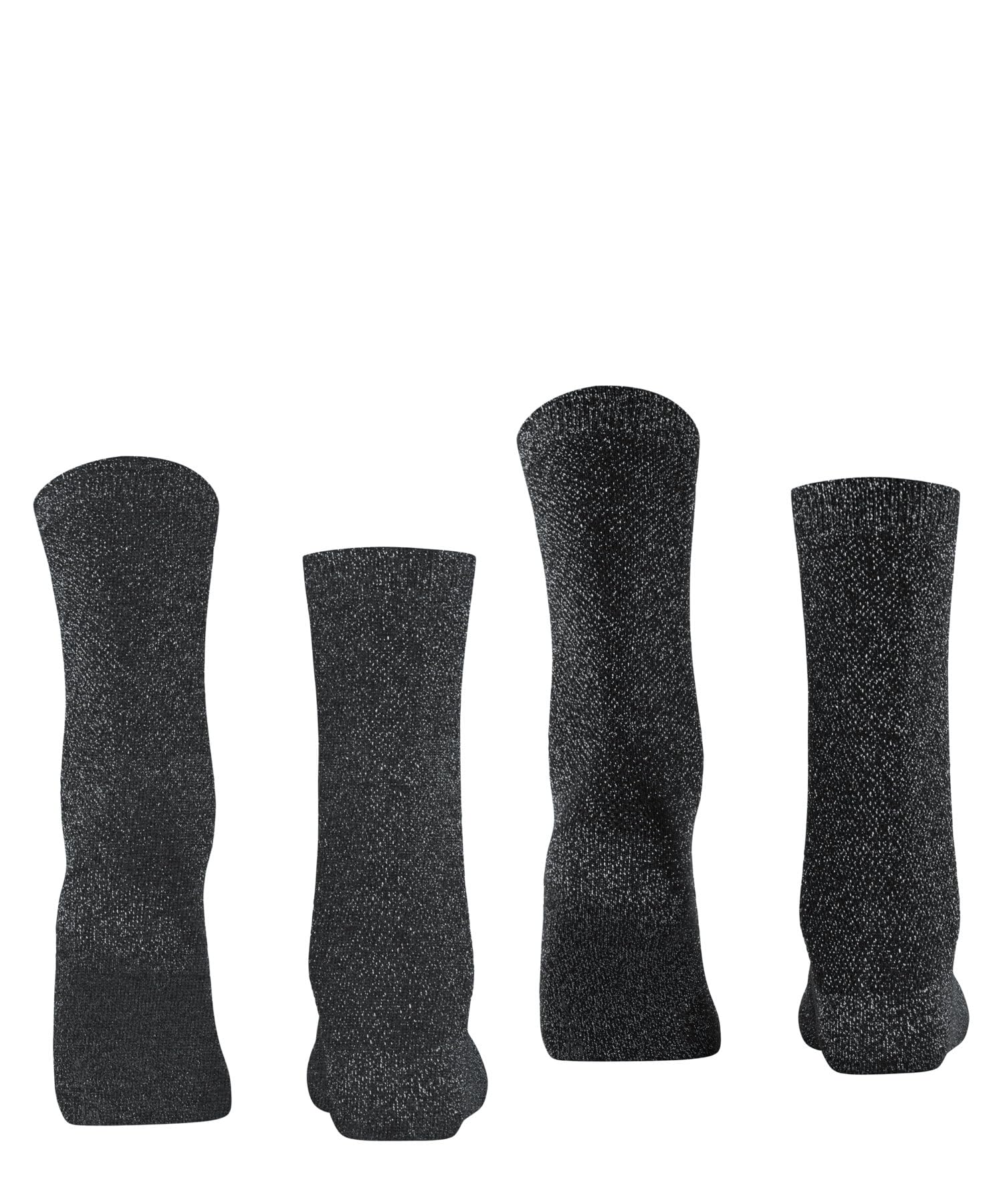 ESPRIT Kobiety Skarpety Shimmer Multipack W So bawełna z wzorem 2 Pak, Szary Dark Grey 0050, 39-42