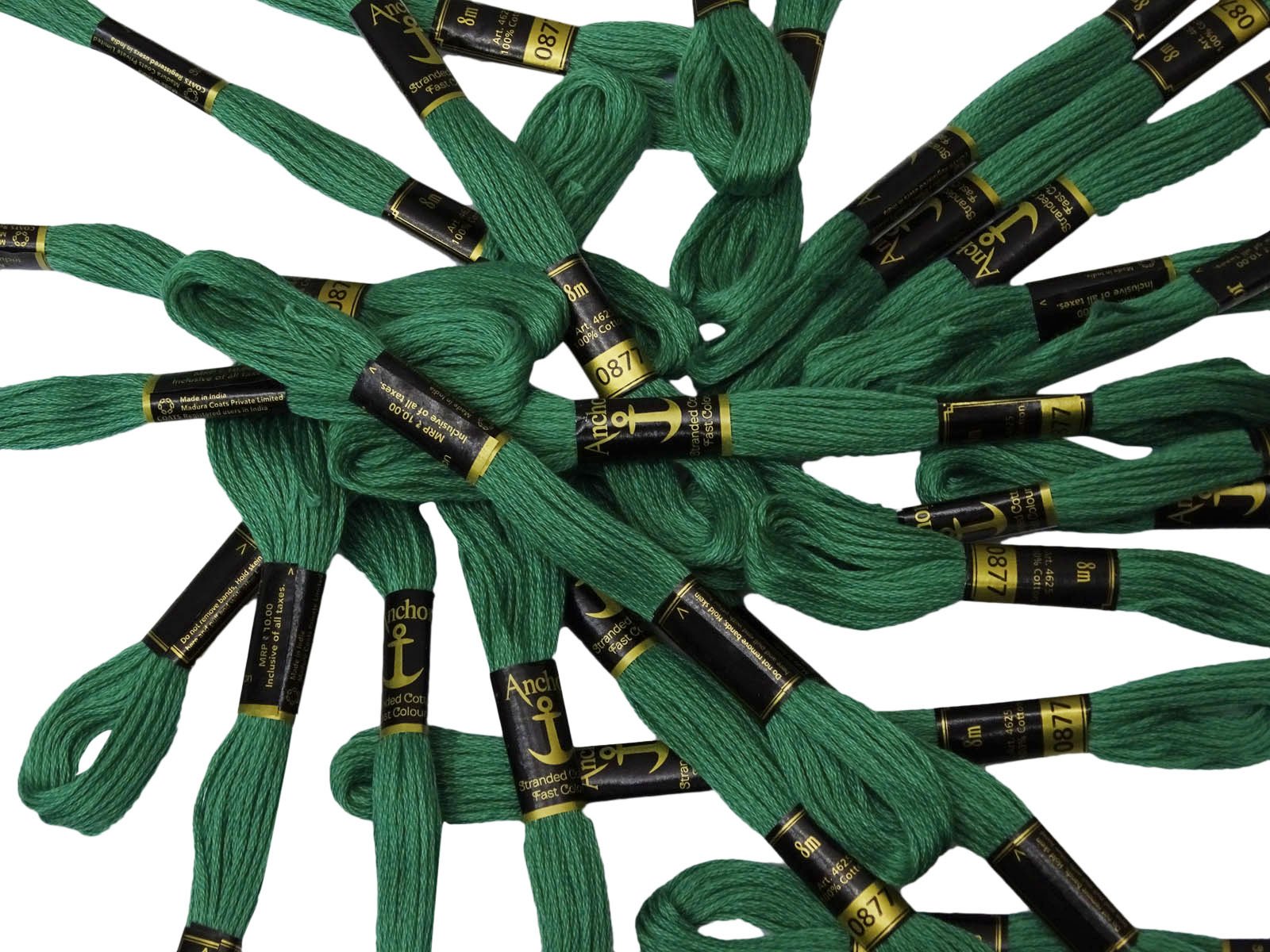 25 x IBA Indianbeautifulart Stranded Cotton Cross Stitch Hand Embroidery Thread Floss Skeins-Dark Green