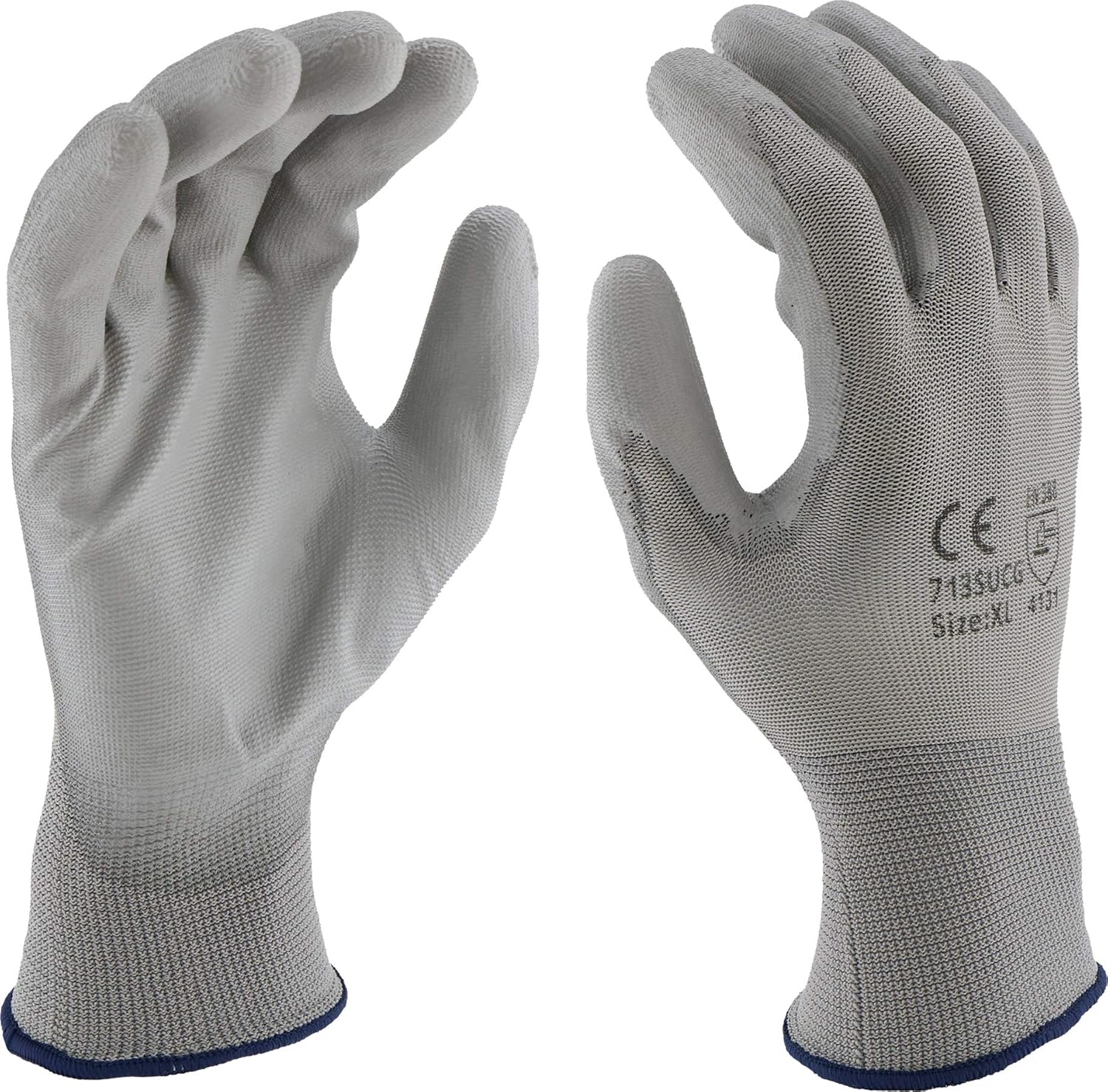 West Chester 713SUCG Polyurethane Palm Coated Nylon Gloves - [Pack of 12] XX-Large, Grey, Knit Wrist