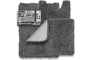 Clara Clark Bathroom Rugs - Enchanting Dark Gray Trio for Your Sanctuary