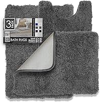 Vista 31 de Clara Clark - Alfombras de baño, ultra suaves y peludas - Tapetes para baño, lavables a máquina, con respaldo de goma antideslizante, 17 x 24