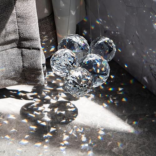 Miniatura 2 de Atrapasueños de cristal 20mm/30mm/40mm Prismas de bola de cristal transparente para lámpara de araña con gotas de luz colgantes, piezas de prisma
