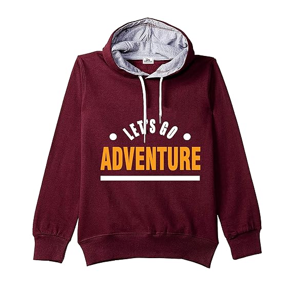 Kidbee Unisex Chest Printed Hooded Sweatshirt