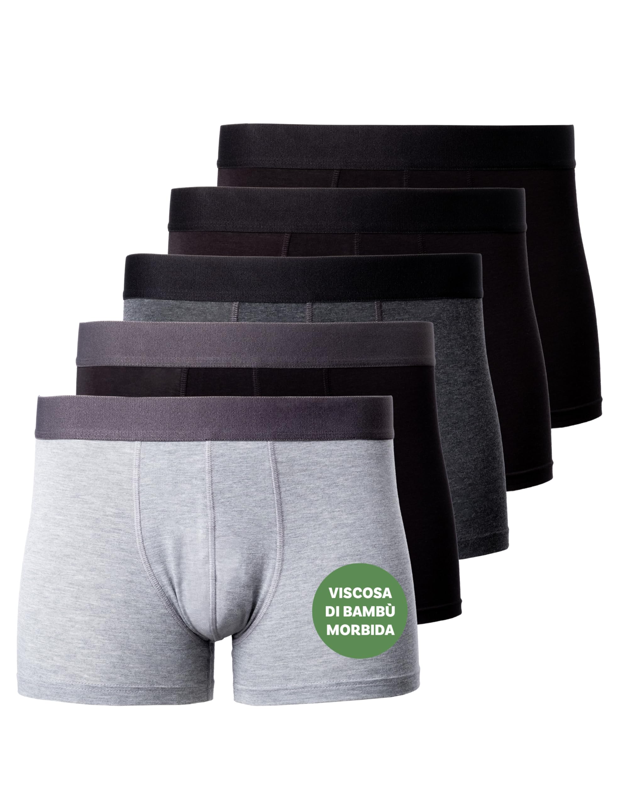 Occulto Boxer bambù Uomo Pacco da 5 (Modello: Bryan)