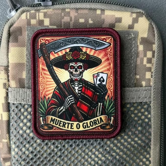 Sugar Skull Grim Reaper Patch for Backpacks