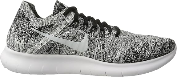 womens 'free rn flyknit 2017 black and white