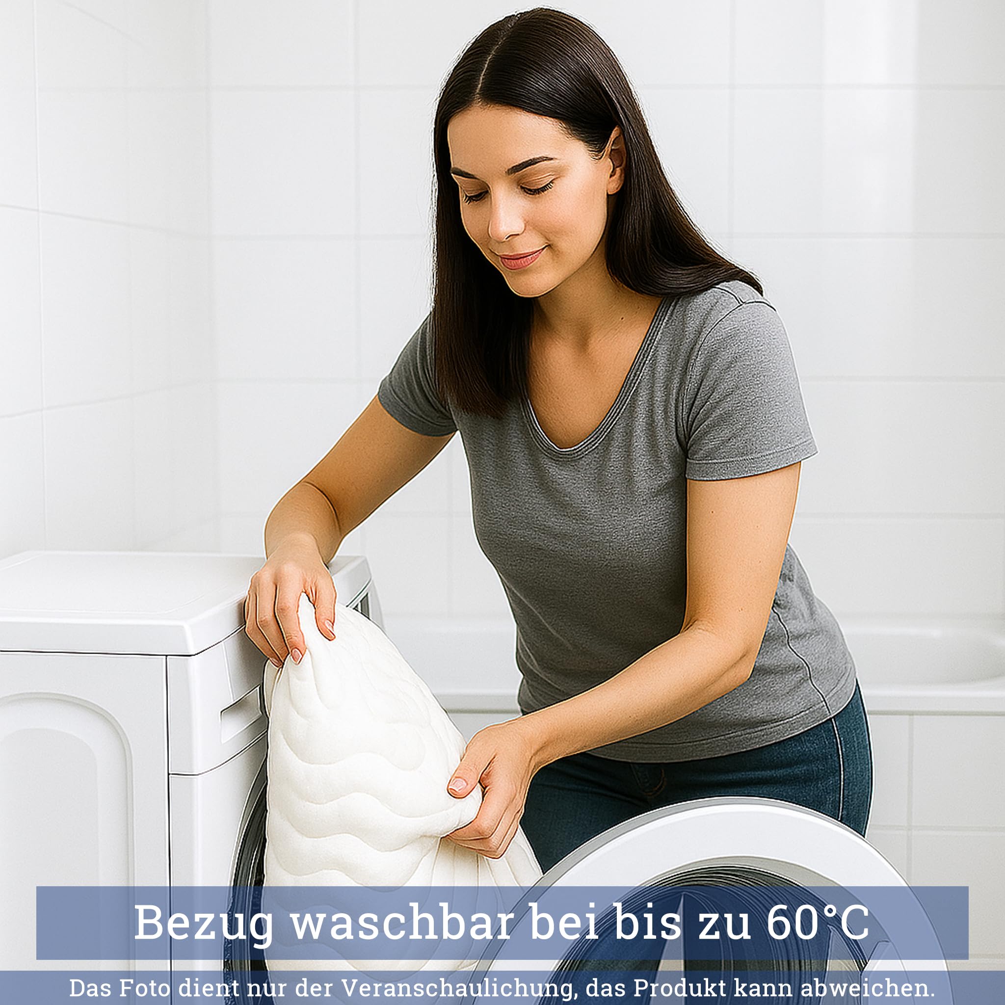 Mikrofaser-Ersatzbezug 180x200 cm für Topper von 5-7 cm Höhe, waschbar bis 60°C