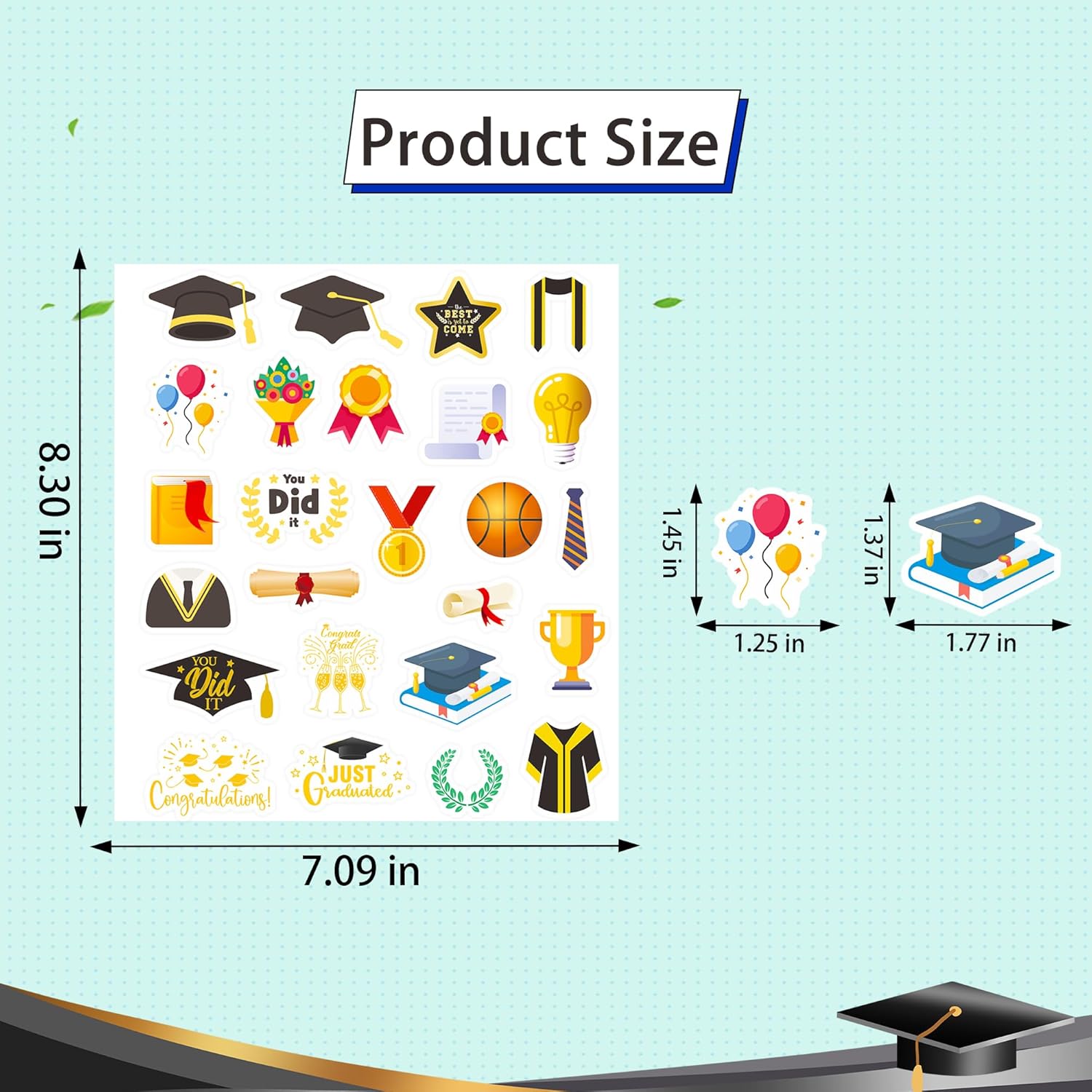 Lucleag 750 PCS Graduation Stickers, Class of 2026 Graduation Theme Stickers for Congrats Grad Party Favor Gift Cards Envelopes Candy Crafts Graduation Party Decorations