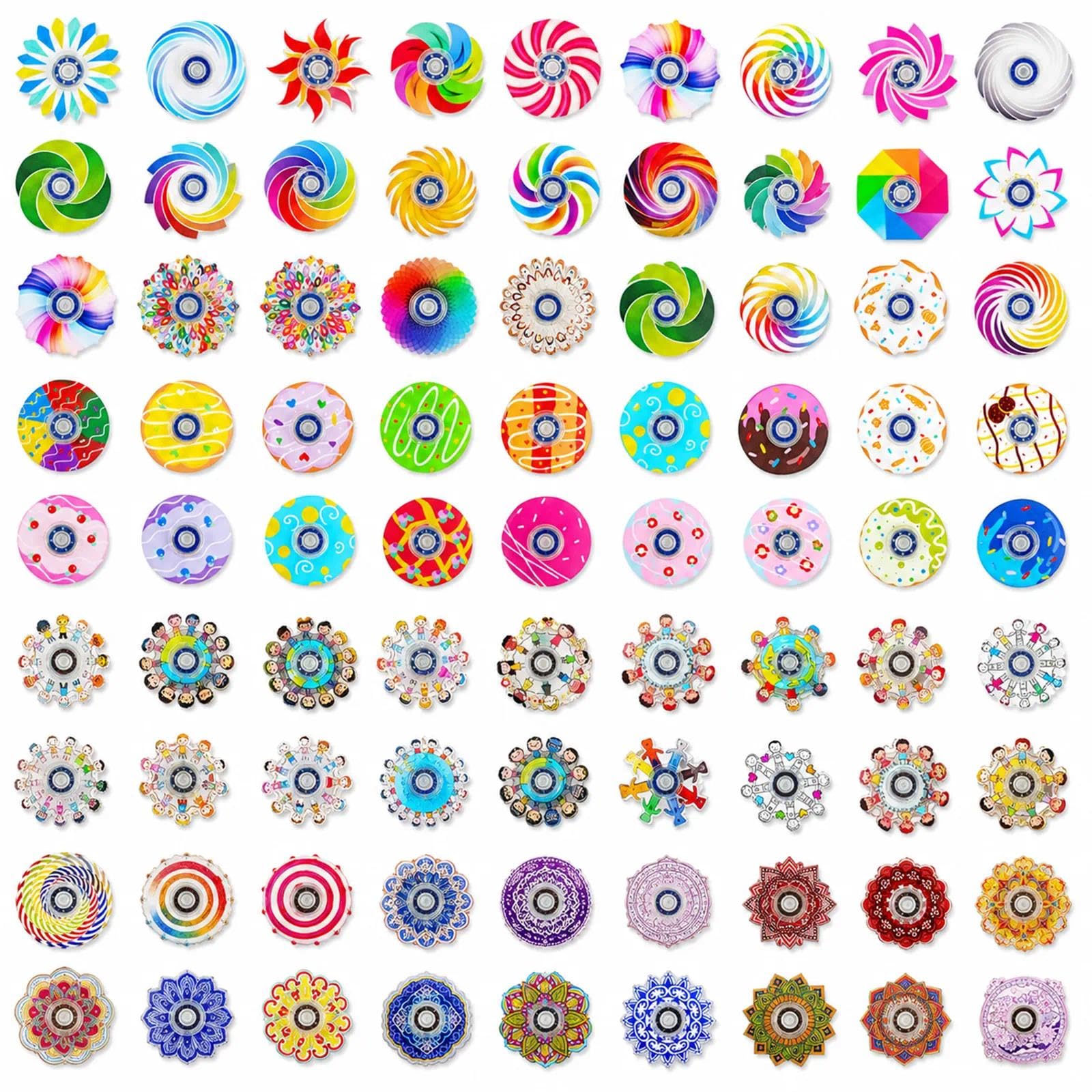 huoanpo 35 Pcs Fidget Spinners Bulk Toys, Acrylic. Party Bagfillers, Basket Fillers, Mini Sensory Fidget Toys, Party Bag Fillers Classroom Rewards, Pass The Parcel Prizes Gifts（Mixed）