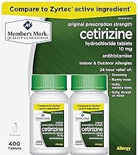 Member's Mark Cetirizine Hydrochloride 10mg Antihistamine 400 Tablets - Formerly Known as Simply Right
