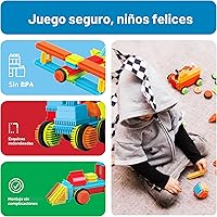 Vista 5 de PicassoTiles Juego de 120 piezas de bloques de construcción entrelazados de erizo, azulejos de construcción, juego de aprendizaje, desarrollo