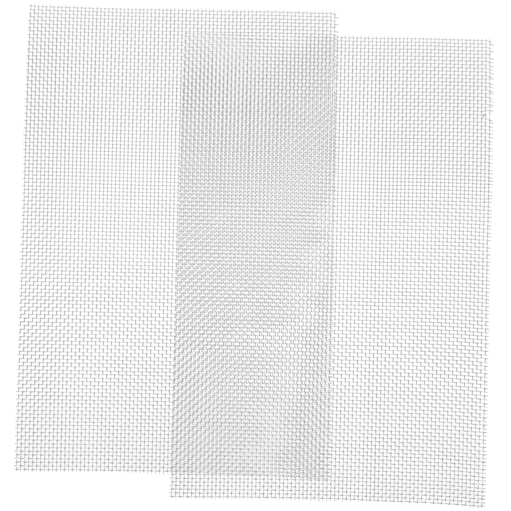 OUNONA DIY Kit 2 Stainless Steel Wire Mesh Sheets Metal Mesh Screen Mesh Sheet for DIY Crafting