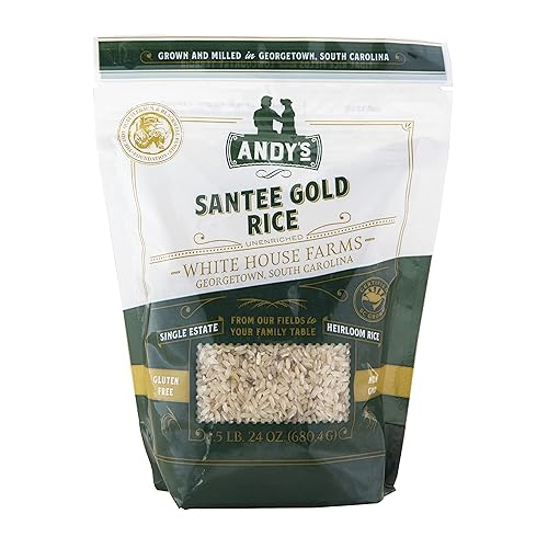 Andy's Santee Gold Rice de White House Farms Arroz blanco de grano largo Sin gluten y sin OMG Sin azúcar, delicioso no aromático Cosechado en los