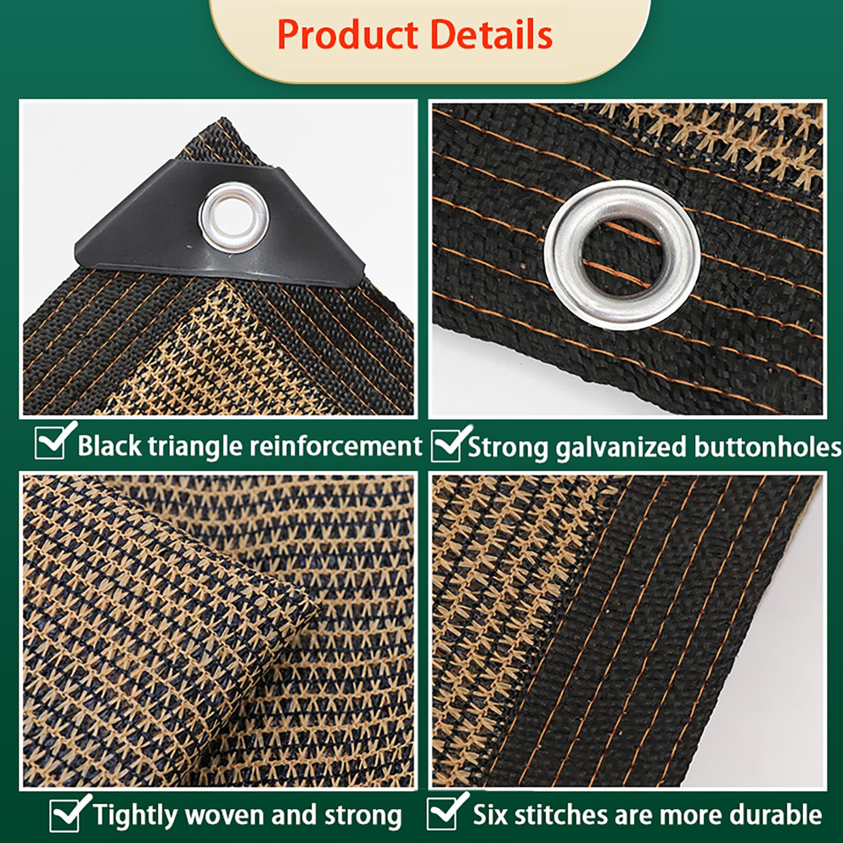 Rete Ombreggiante con occhielli 4x6m 90% Telo ombreggiante Frangivista | Recinzione Giardino,Tessuto HDPE,Marrone caffè Tessuto Ombra Privacy Antistrappo Antivento per Esterno, Serra,Balcone