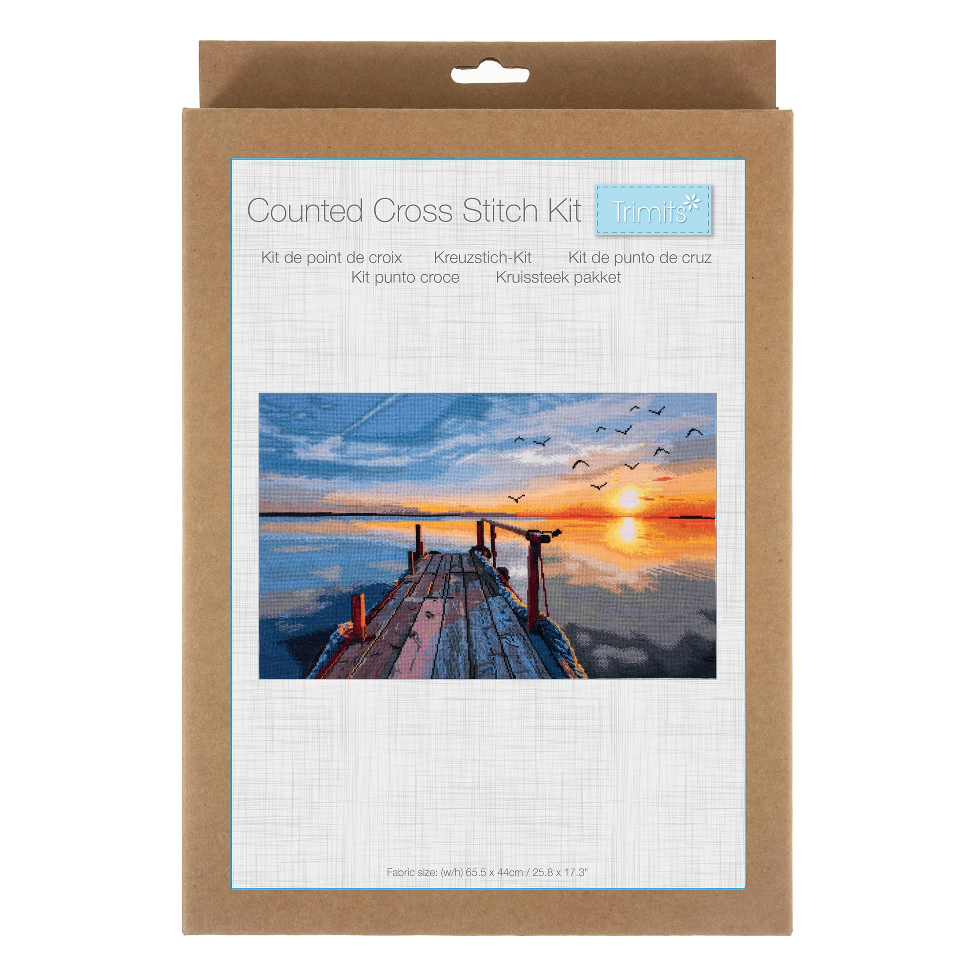 Trimits Sunset Counted Cross Stitch Kit with Aida Fabric & Threads