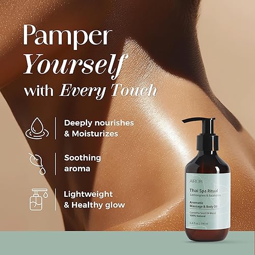 Miniatura 3 de AiROM Aceite de masaje de aromaterapia  Aroma ritual de spa tailandés con citronela y eucalipto  Aceite corporal para dolores musculares,