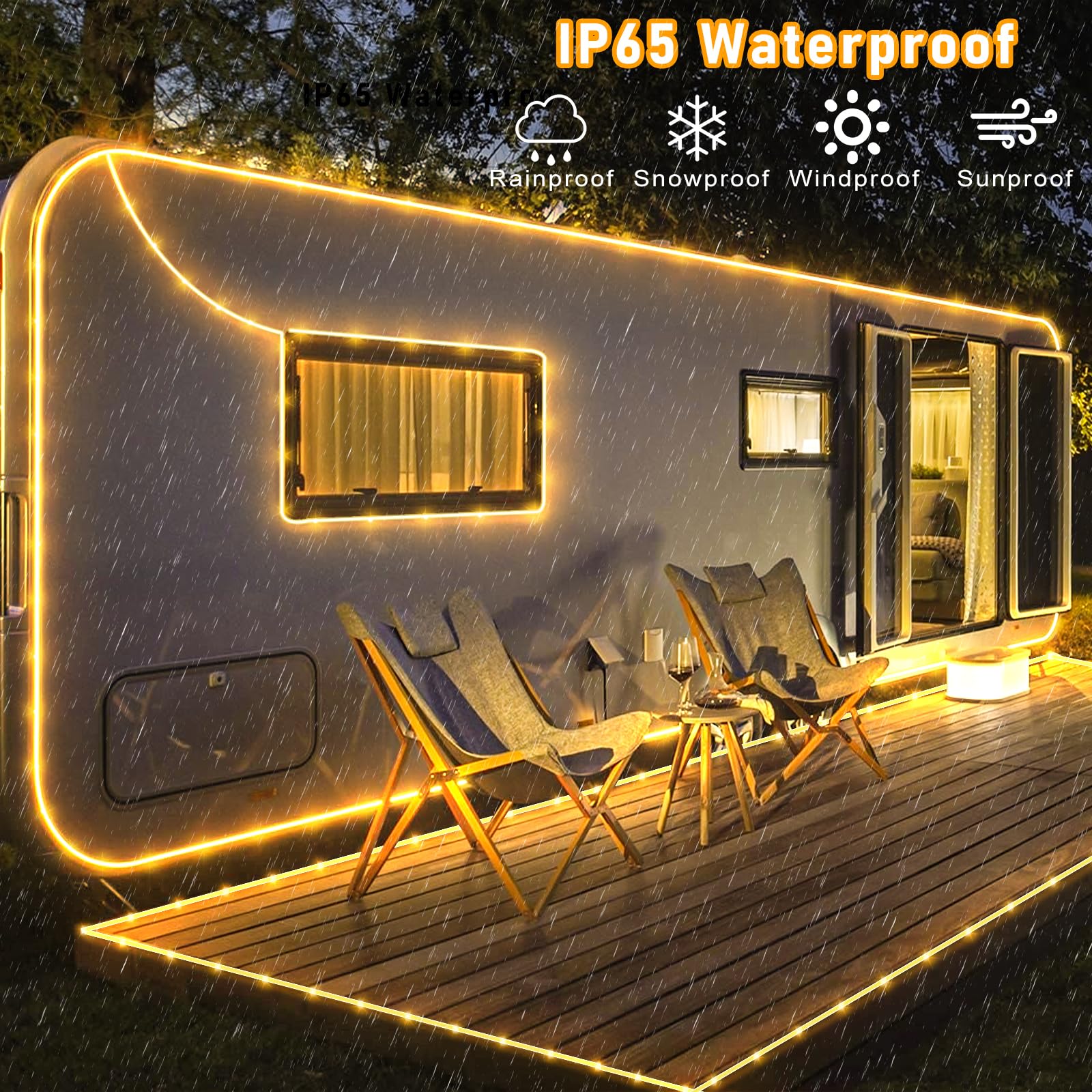 Luci natalizie per esterni, 200 LED, impermeabili, 8 modalità, per interni, camera da letto, giardino, cortile, patio, piscina, decorazioni per alberi, bianco caldo