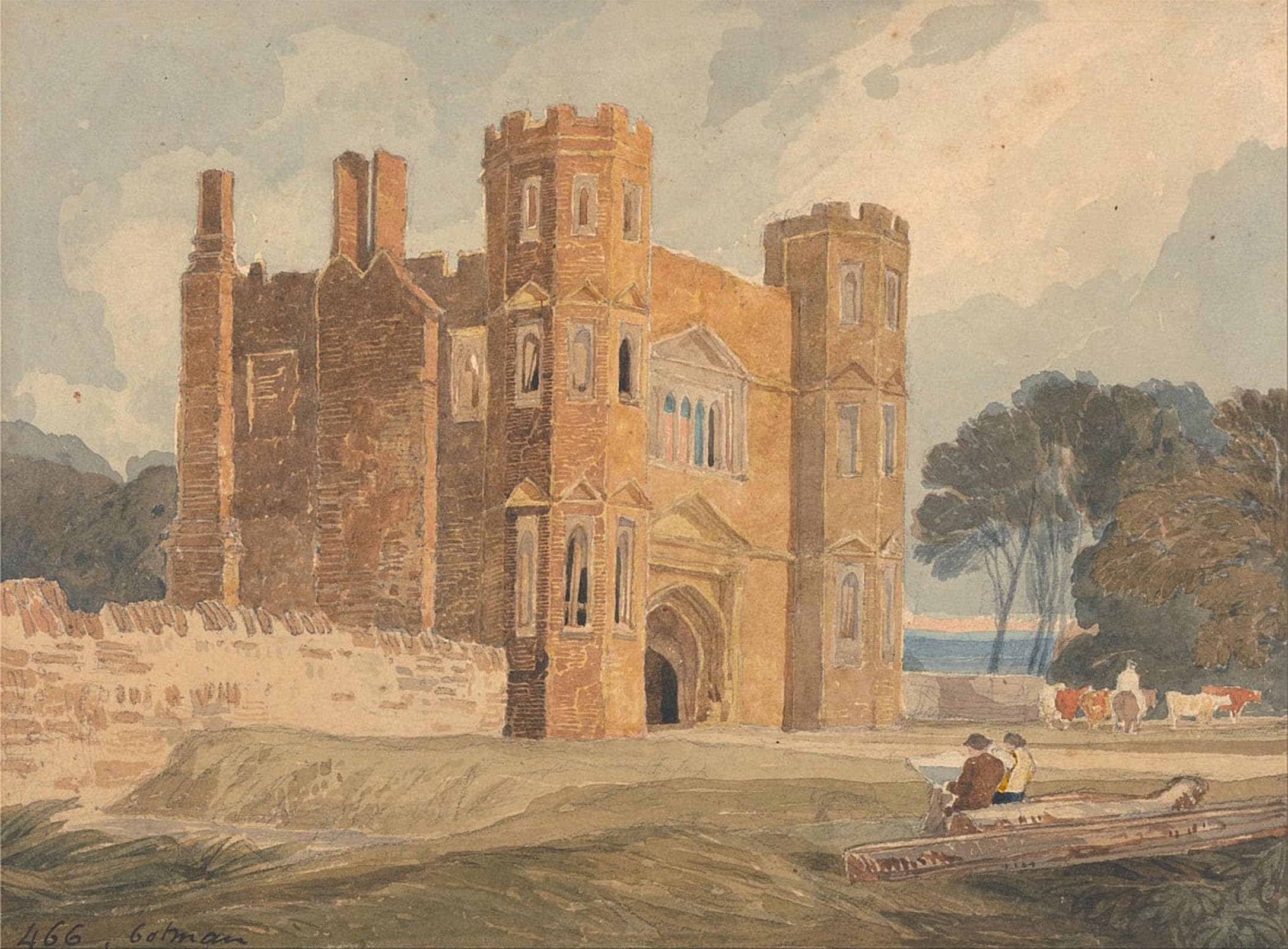 ARTXLXXBN Famous Art Print Poster Vintage Wall Art Gate Way Saint Marys Wiggenhall Norfolk by Sell Cotman Canvas Art Poster for Home Decor 60x90cm