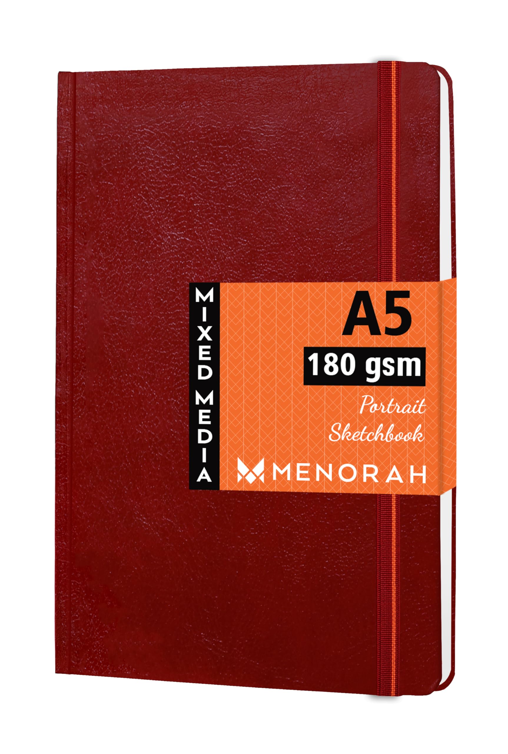 MENORAH Paper-Sketchbook for Artist-A5-180 GSM-Watercolor Drawing Book-180Gsm(Red,Portrait)-Handcrafted with Love Mother's Day