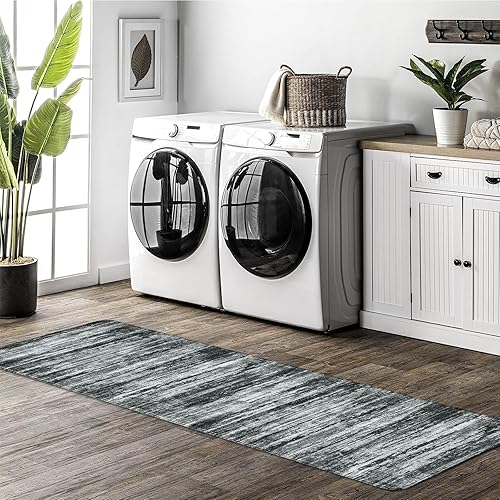 Miniatura 7 de Lahome Alfombra moderna de color degradado para pasillos, alfombra antideslizante de 2 x 6 pies, resistente a las manchas, antideslizante, lavable,
