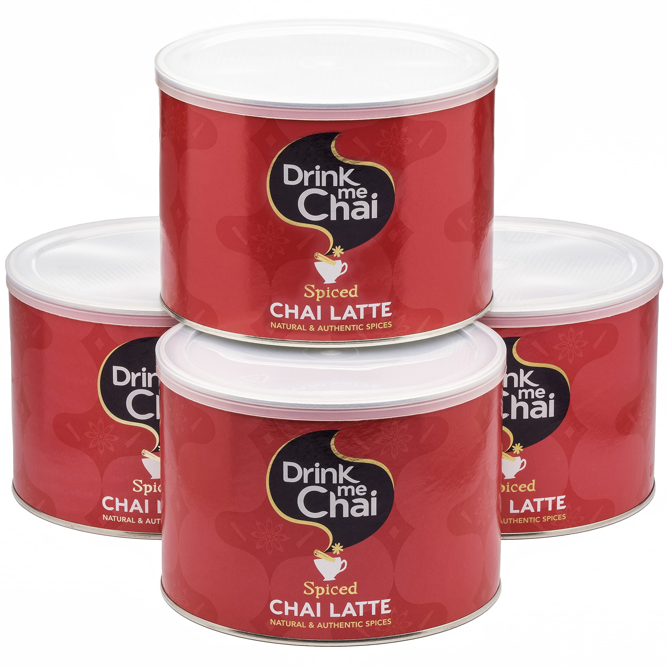 Drink Me ChaiSpiced Chai Latte 1kg (Pack of 4) - Just Add Water, Chai Latte Powder (200 Servings Total)
