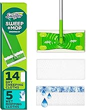 Swiffer Sweeper 2-in-1 Mops for Floor Cleaning, Dry and Wet Multi Surface Floor Cleaner, Sweeping and Mopping Starter Kit, Includes 1 Mop + 19 Refills, 20 Piece Set