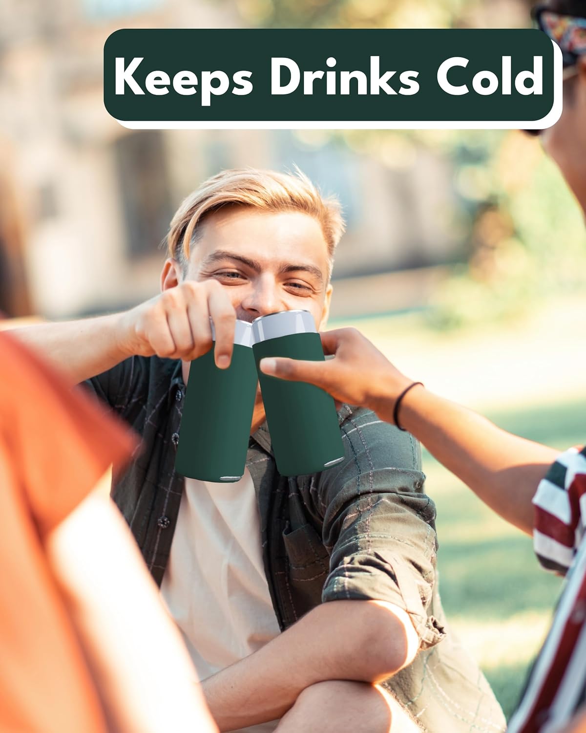 PartyPrints 25 Pack Hunter Green Blank Slim Can Cooler Sleeves | Plain Seltzer Customizable Bulk Coolers for Beer Bottles & 12oz Tall Cans | Skinny Collapsible Drink Insulated Sleeve - Image 5