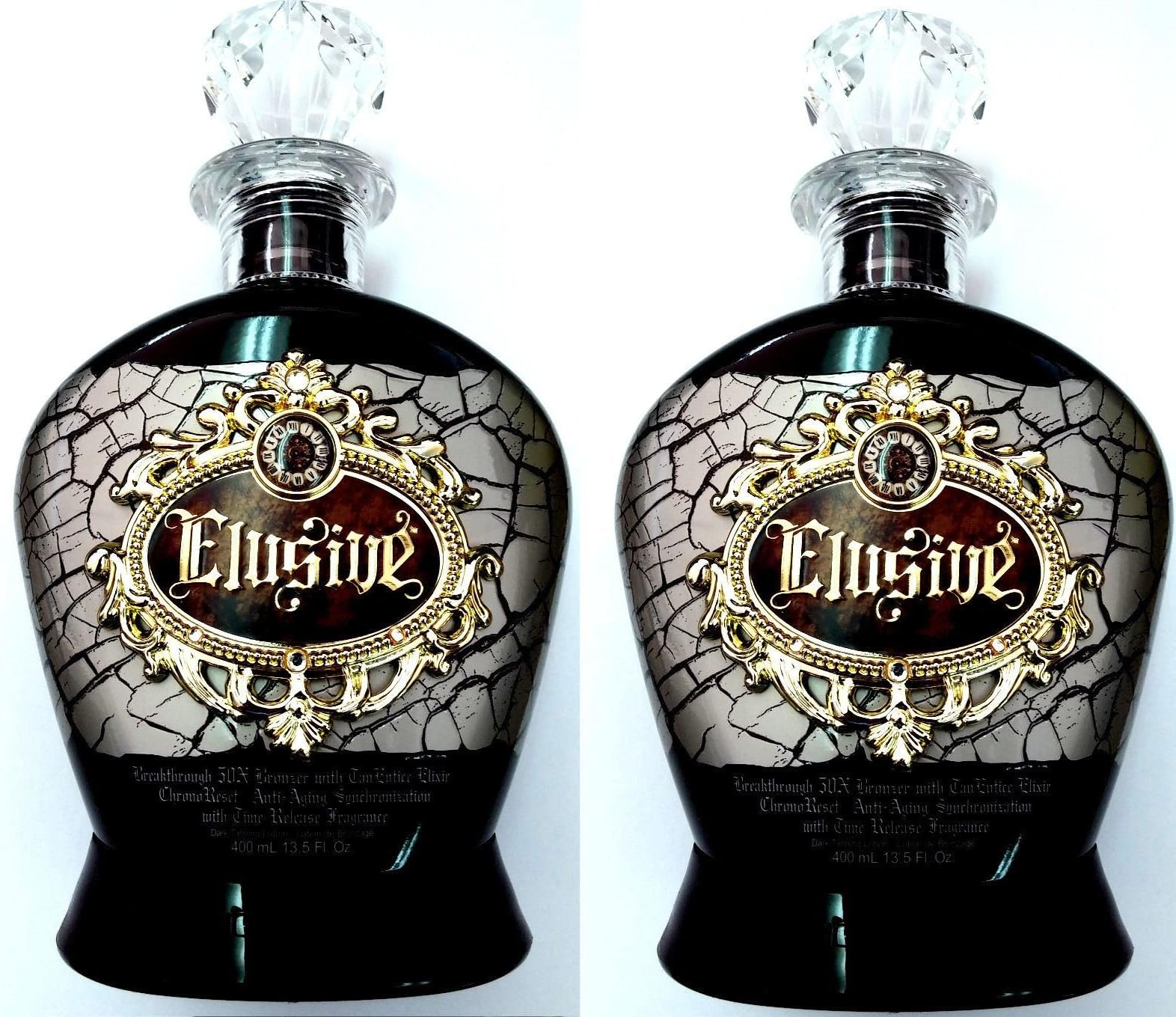 Lot of 2 Elusive 50x Bronzer Indoor Dark Tanning Bed Lotion Designer Skin