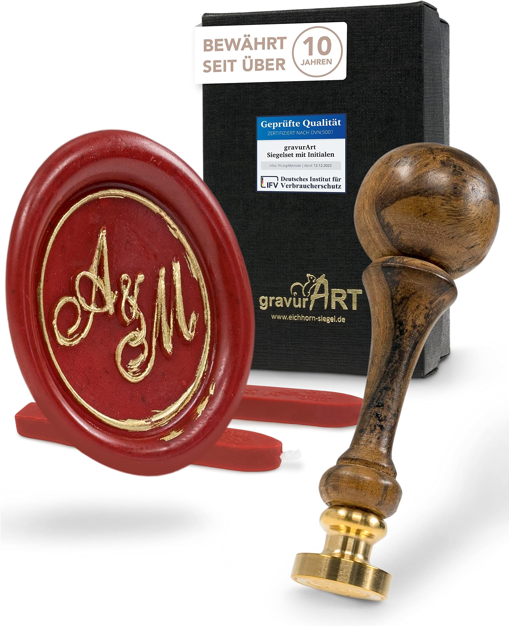 Siegelwachs Set Mit Persönlichem Stempel - Komplettset Für Einladungen & Geschenke