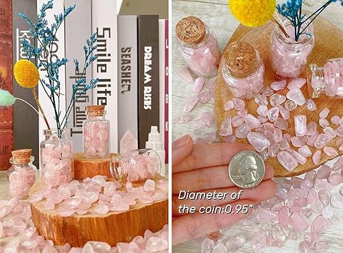 Miniatura 4 de Grava de cristal de cuarzo rosa, piedras trituradas, piedras curativas a granel, piedras naturales pulidas, decoración del hogar, guijarros pequeños