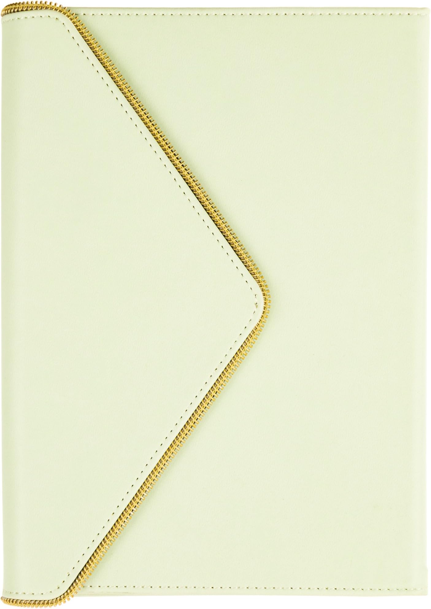 Eccolo Designer Pistachio Zippered Hardcover Notebook, 6x8", Magnetic Closure, Acid-free Lined Sheets