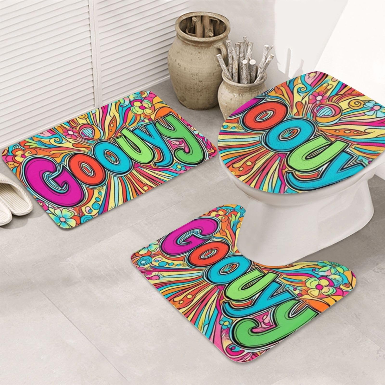 Alfombrilla de contorno y alfombras de baño lavables de diseño suave