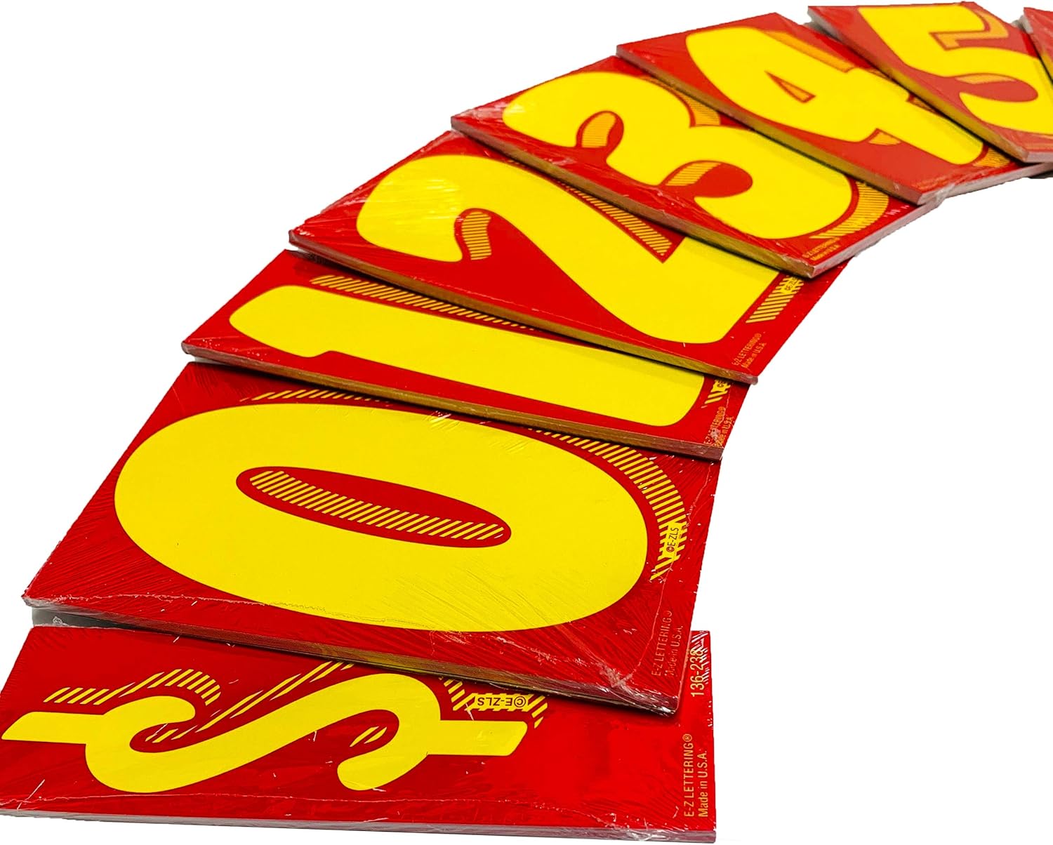EZ Line Vinyl Decals for Cars Red and Yellow Large Number Stickers 11 Dozen Windshield Numbers Pro Pack Dealer Supplies EZ136 - Image 7