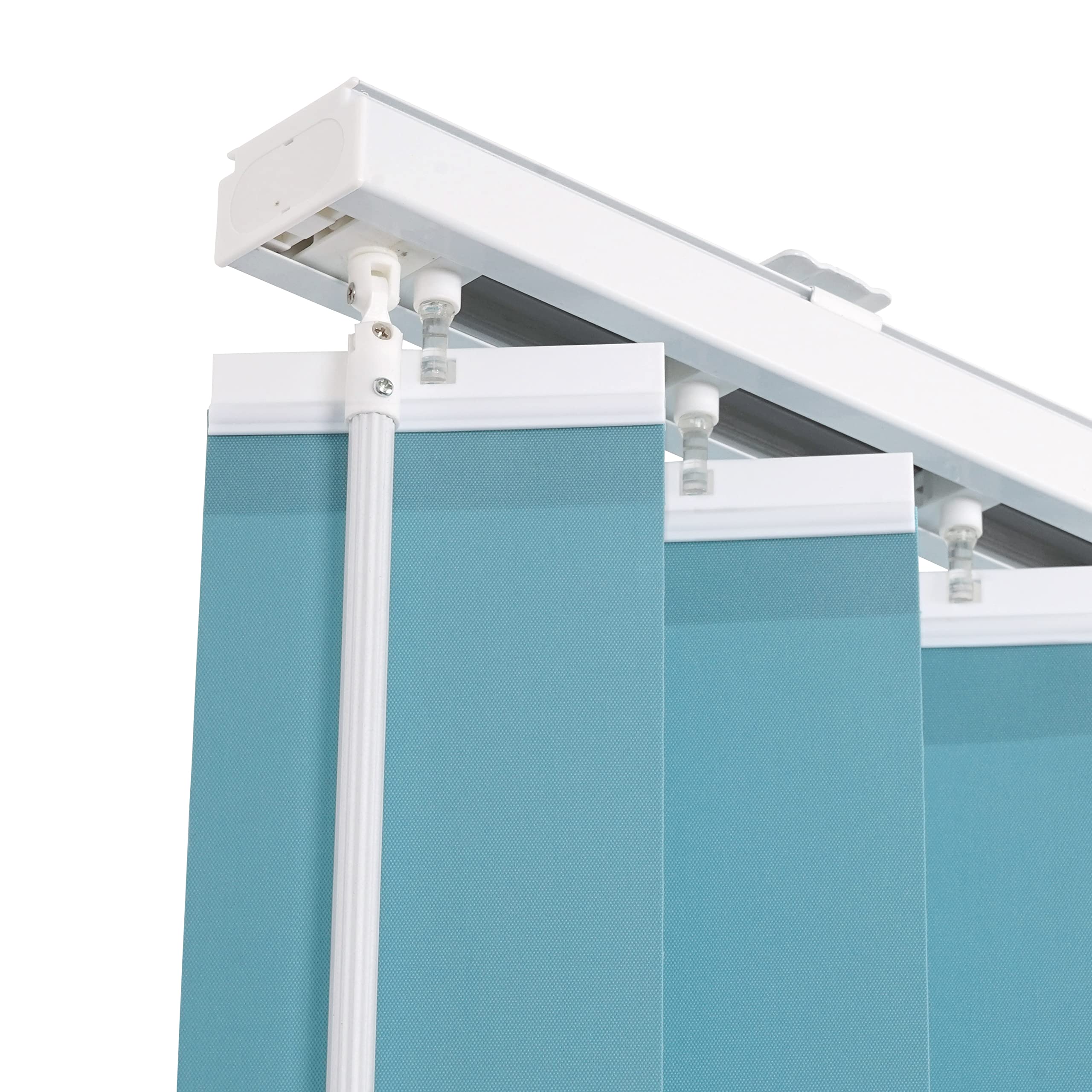 Ventanara® Lamellenvorhang durchgehende Schiene Komplettset Vertikaljalousie 89mm inkl. Montagematerial (Türkis (tageslicht), 250 x 250 cm)