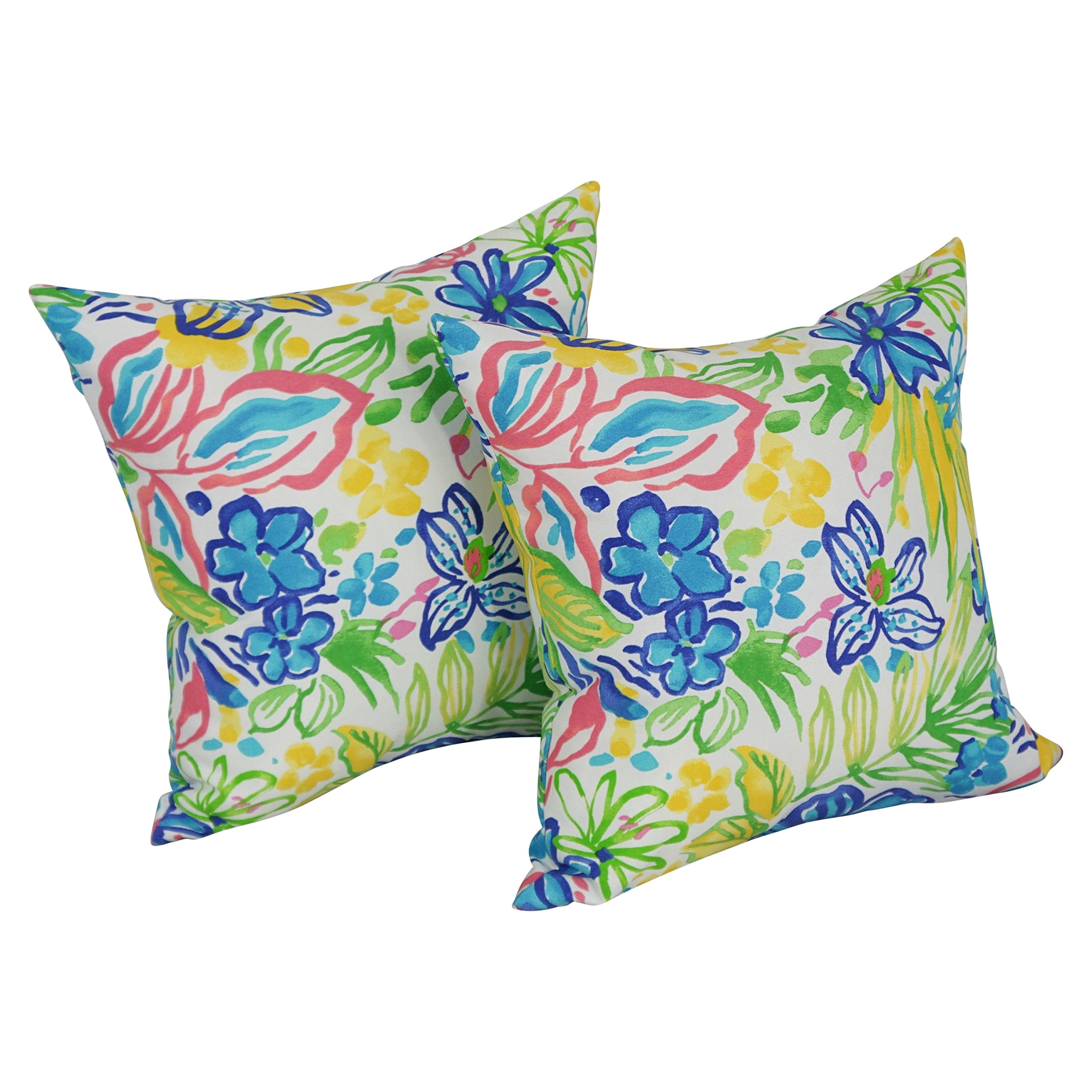Blazing Needles 17-inch Outdoor Throw Pillows (Set of 2, Multiple Patterns) Valeda Blueberry