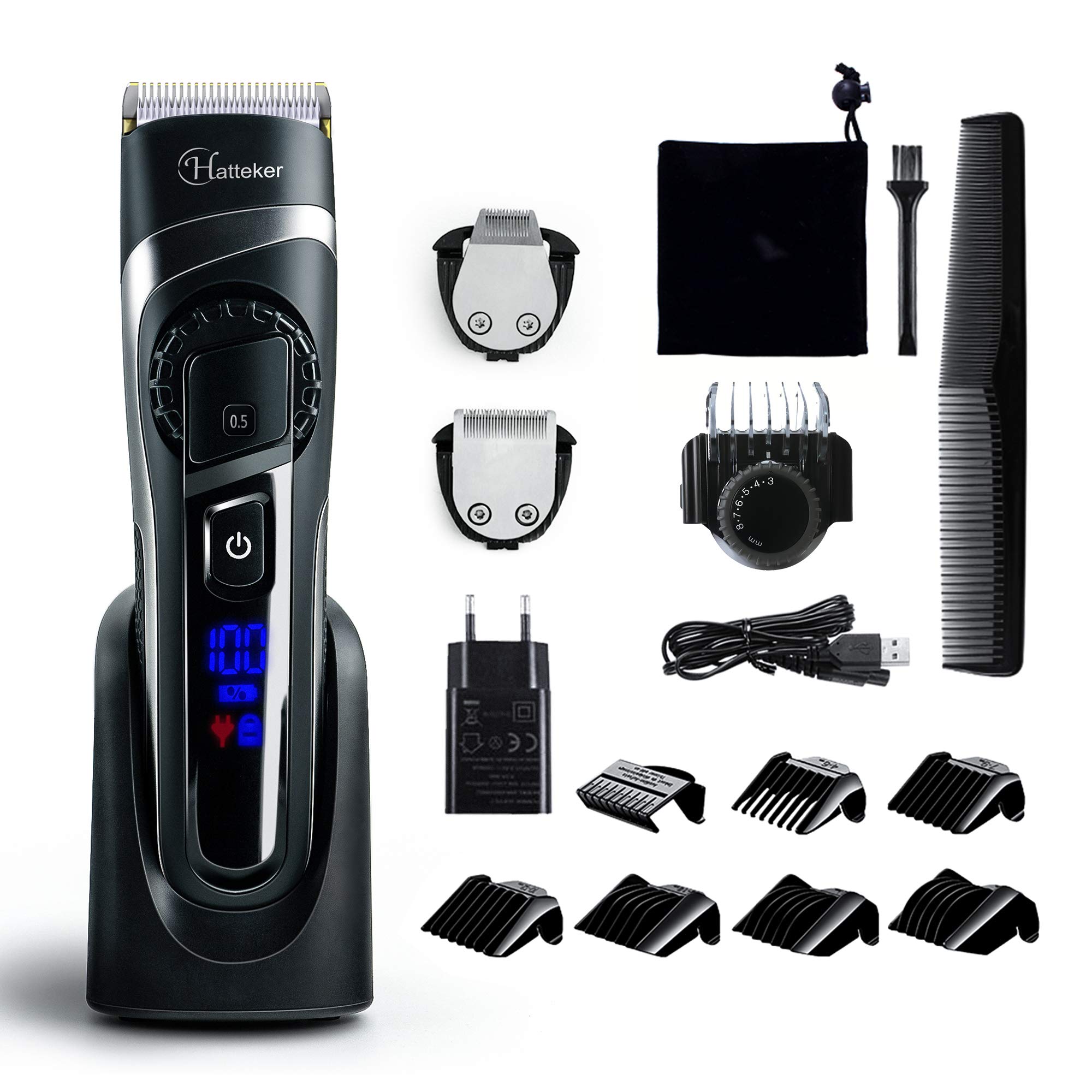 Hatteker Hair Clipper Multi Grooming Kit 3 In 1 Cordless Beard Trimmer Precision Trimmer Hair Trimmer for Men Hair Cutting Kit Waterproof Rechargeable