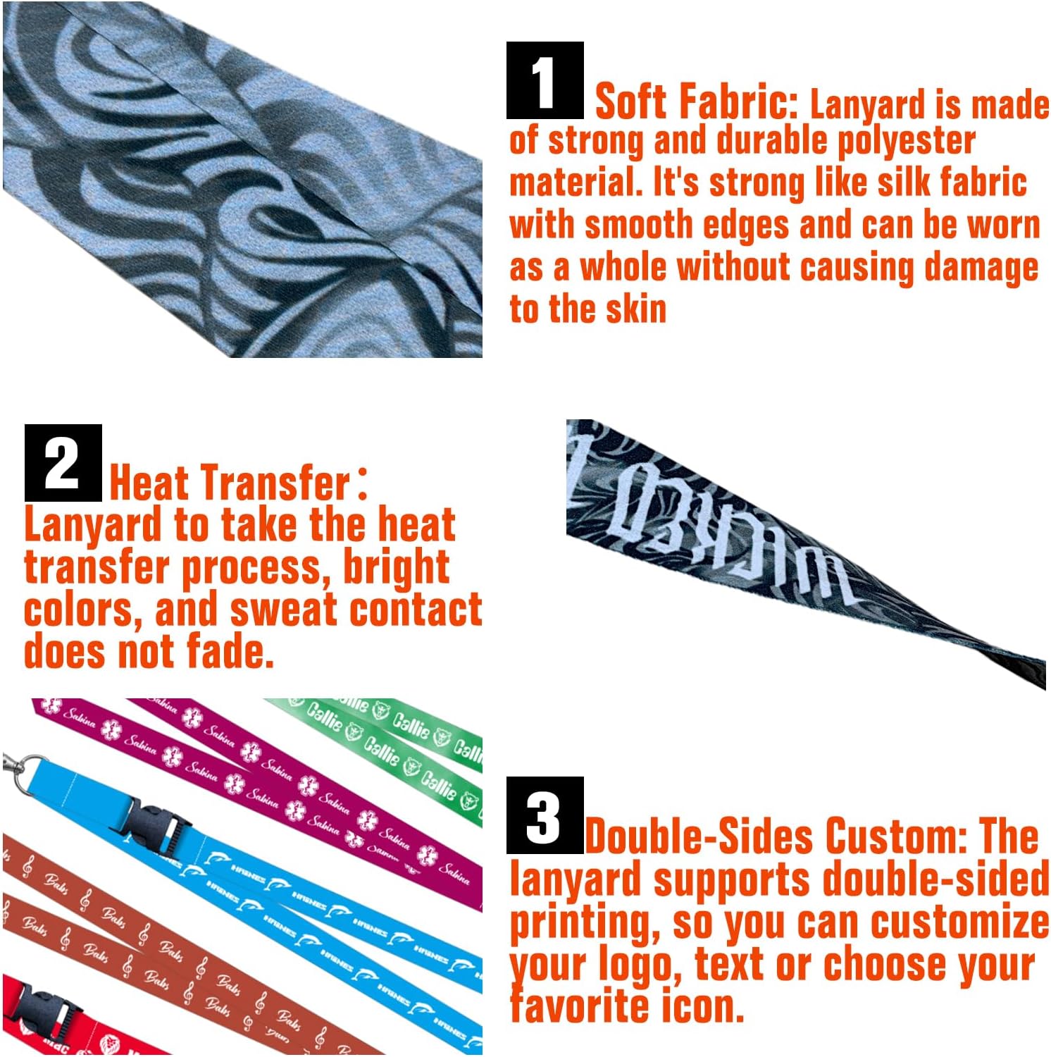 Personalized Lanyards for ID Badges Bulk Custom Lanyard Neck Straps with Logo Text for Office Company School Event