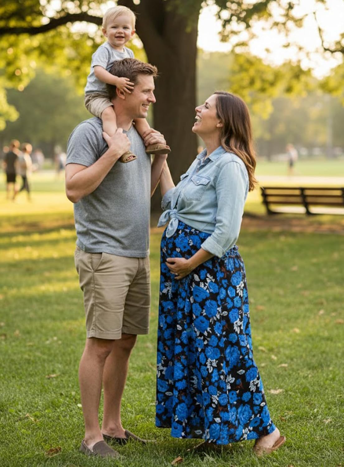 Maxi Skirt for Women Floral Boho A-line Long Summer Skirts with Elastic High Waist Adjustable Drawstring, Pockets - Image 6