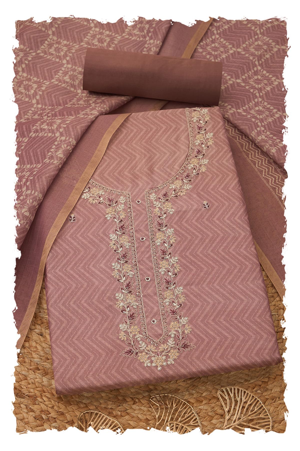 soch Womens Linen Shimmer Chevron Unstitched Dress Material With Zari-picture-25
