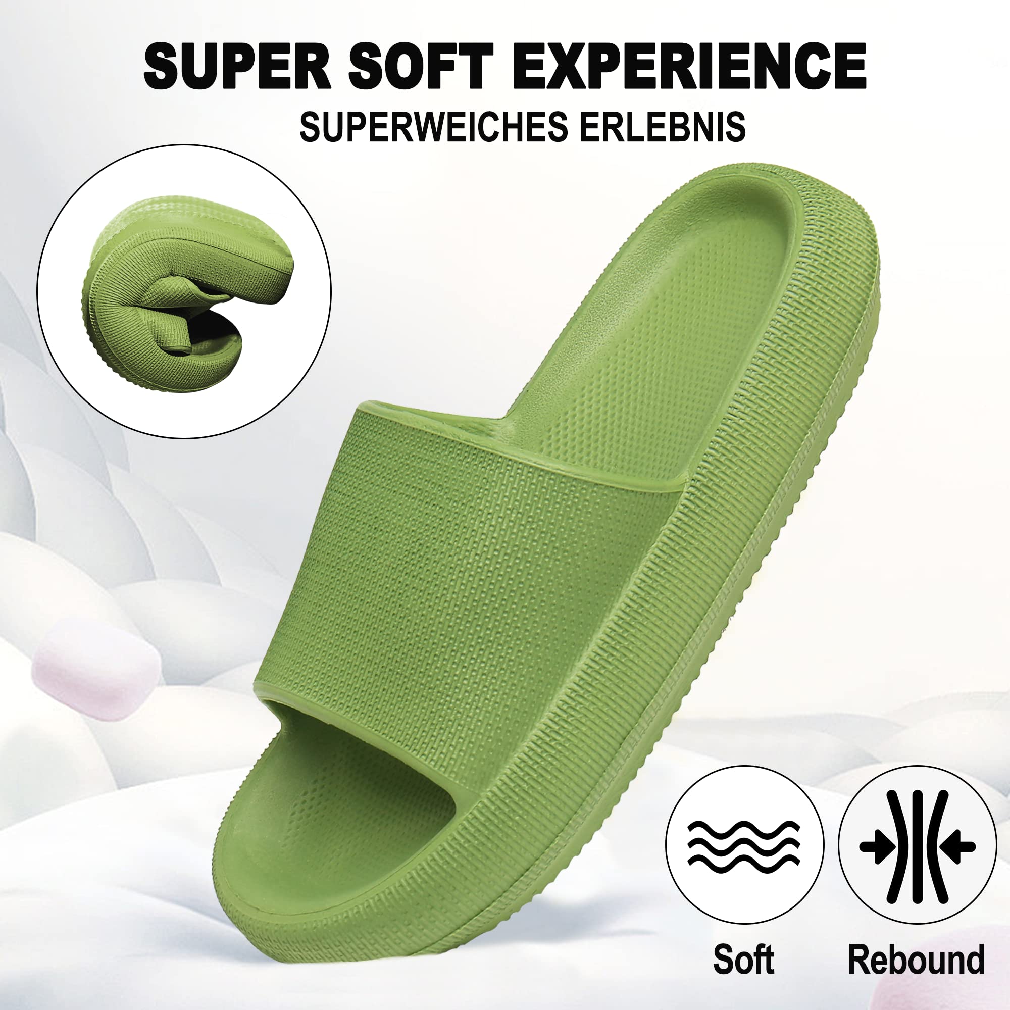 Geweo Ciabatte Nuvola Donna Uomo Comode Pantofole da Casa EVA Super Morbide Ciabatte Piscina Doccia Antiscivolo Slippers Asciugatura Rapida Sandali da Mare con Fibbie Regolabili Unisex