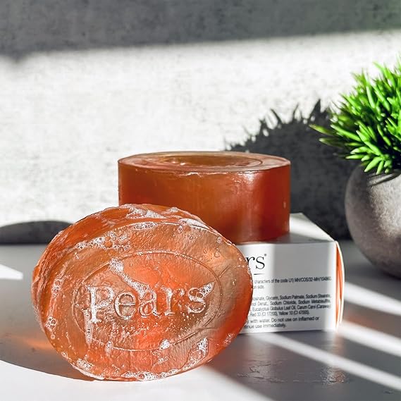 Pears Soap, Pure & Gentle with Natural Oils, 24-Pack Transparent Amber Glycerin Soap for Pampered, Glowing Skin, 4.4 Oz Ea