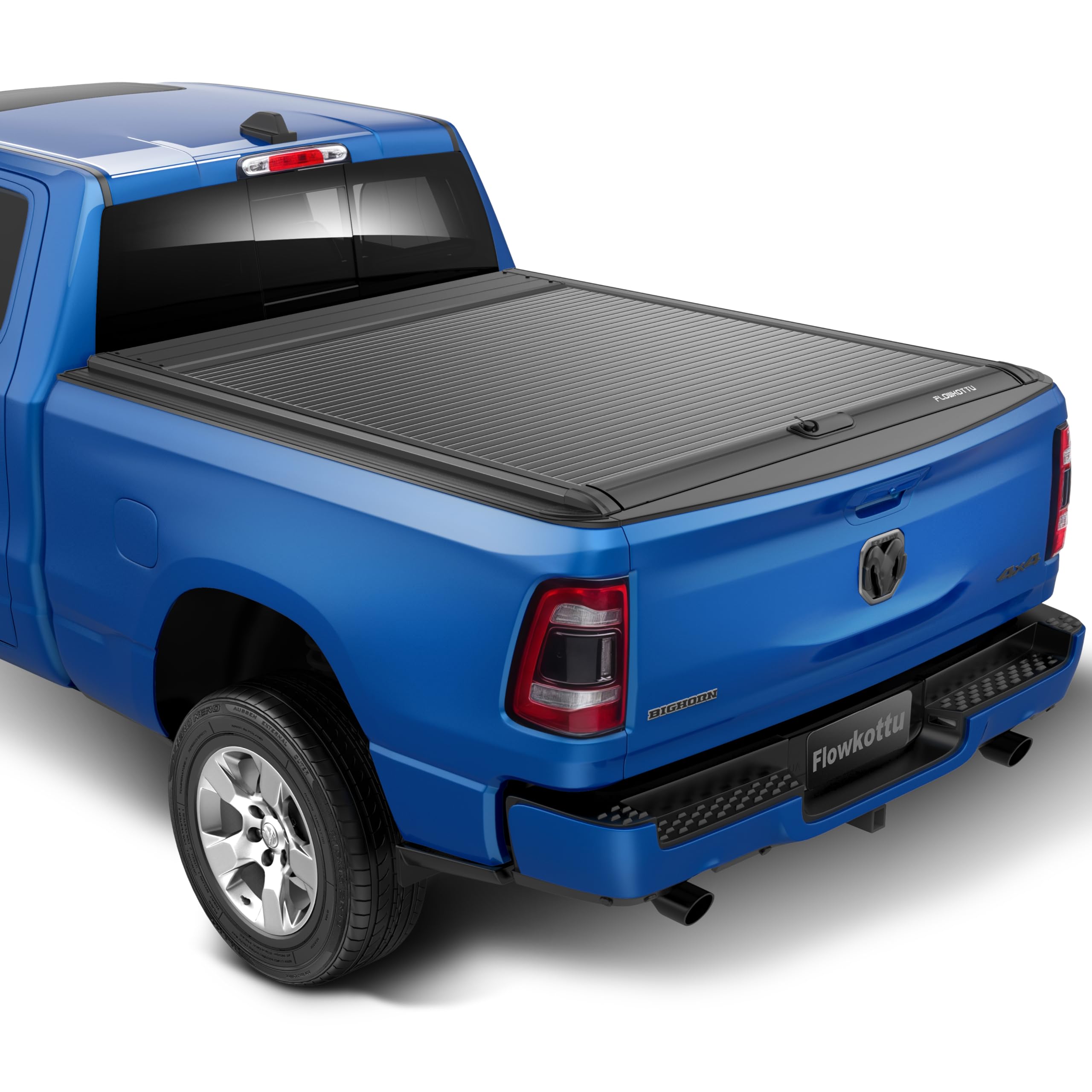 Retractable Hard Tonneau Cover Fits 2009-2025 Dodge Ram 1500 6'4'' Truck Bed (Classic & New Body)| No Fit W/RamBox or Stepside Model/Multi-Function (Split) Tailgate (Ram 1500, 6.4 FT)
