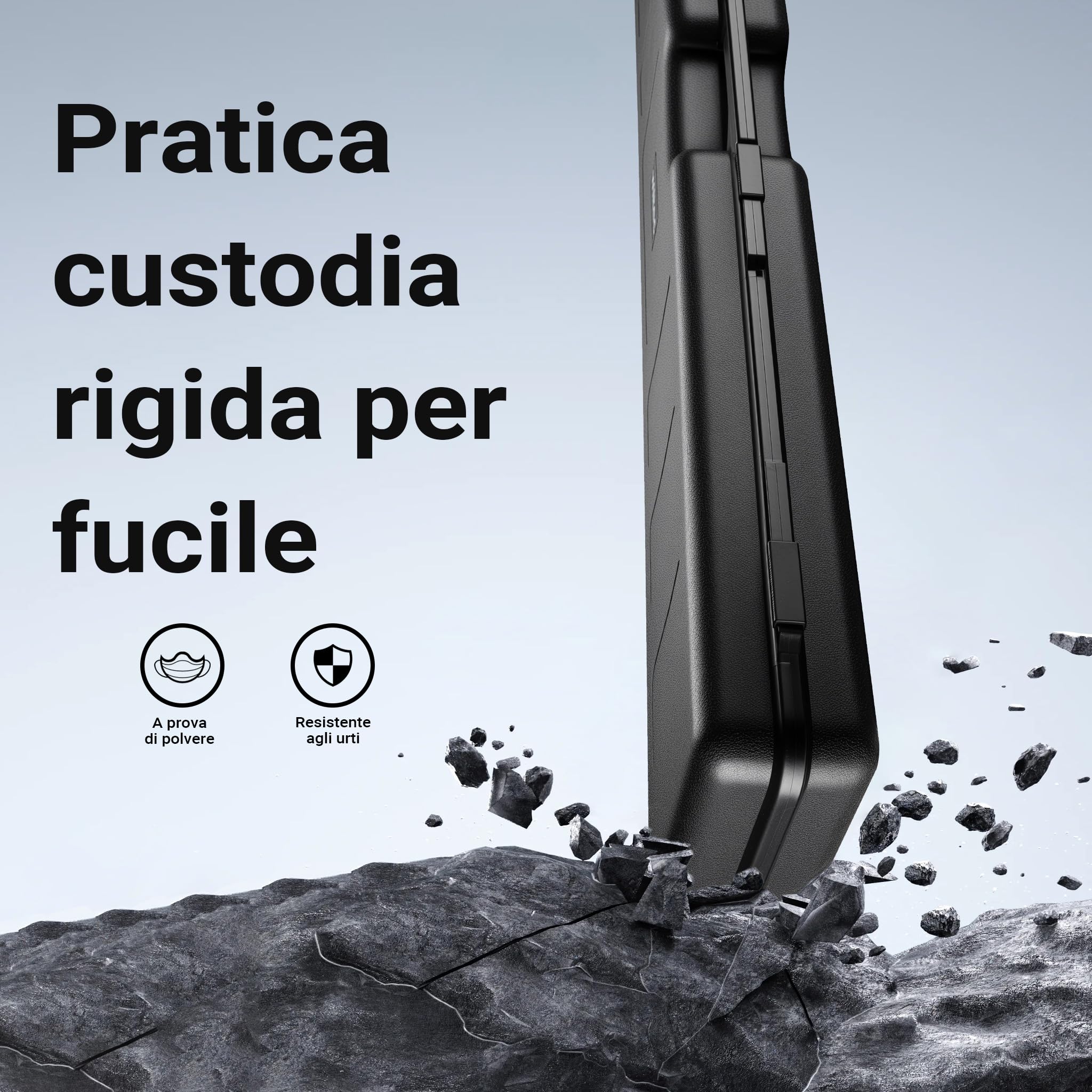 Wiltec Valigetta porta armi, Custodia per due fucili 34,5" con cannocchiale, interno imbottito antiurto