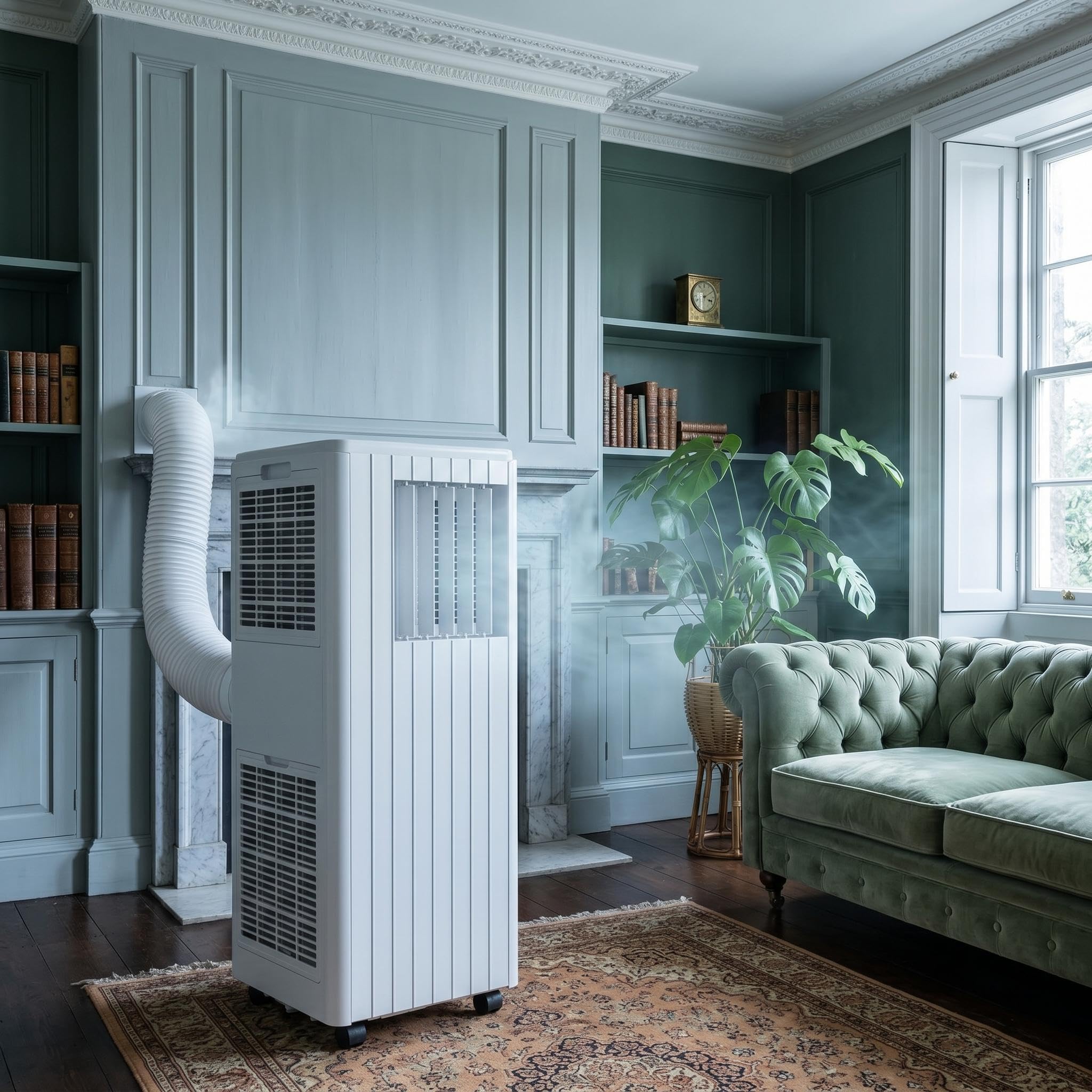 Djioyer White 7000 Btu Air Conditioner Unit, 4-In-1 Mobile Portable Ac Unit With Cooling, Dehumidifier (36L/Day), Fan & Quiet Sleep Mode, 48Db, 24H Timer, Remote, Self-Evaporation, R290 Eco, Cools Up To 28 M²